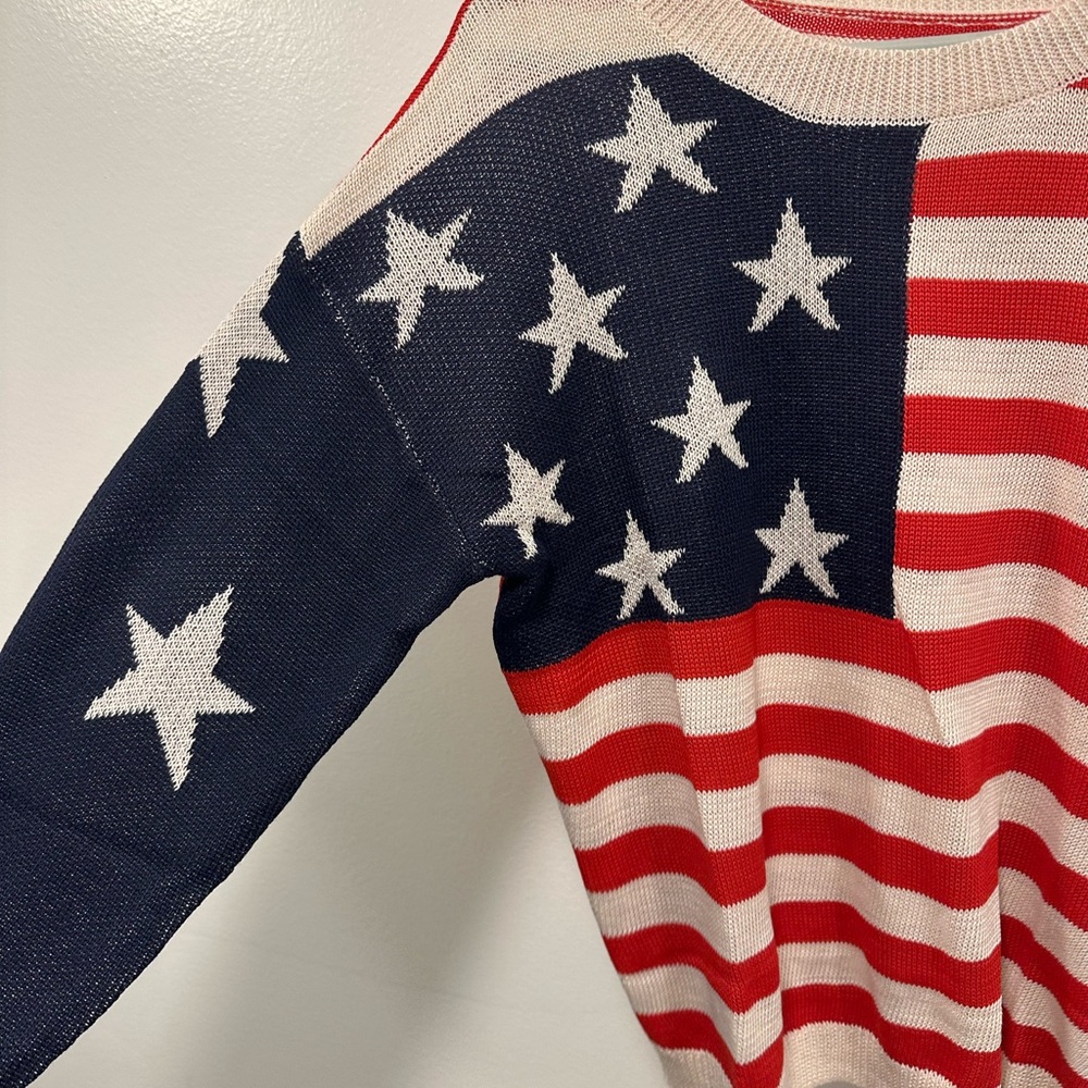 Patriotic American Flag Knit stars and stripes Sweater Size XL - Picture 3 of 6